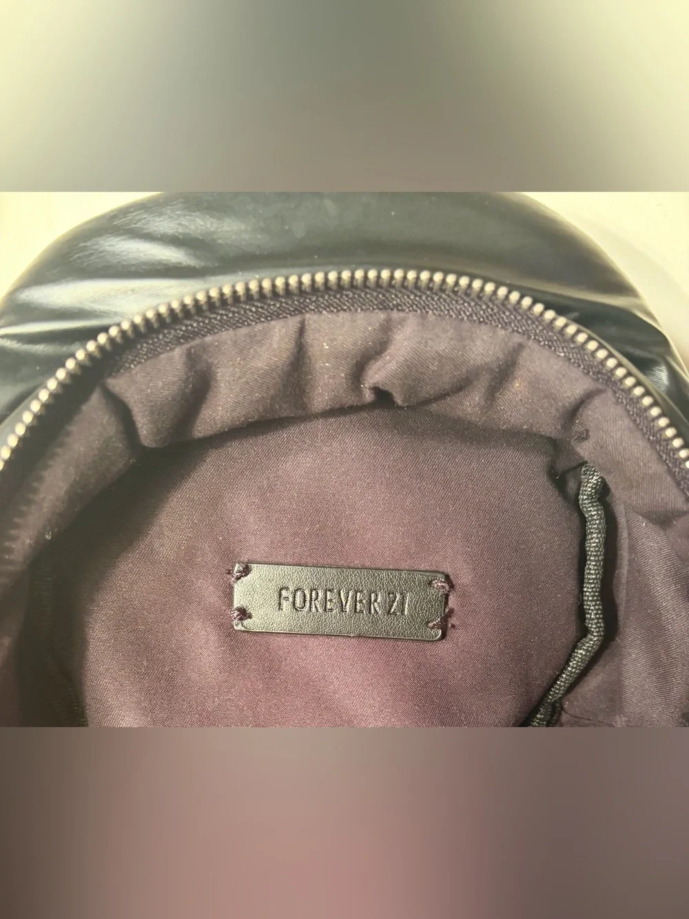 Forever 21 Black Quilted Mini Backpack with Silver Chain Accent